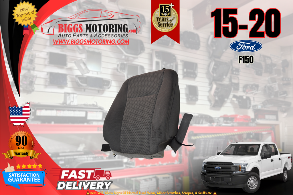 2015-2020 Ford F150 Driver Left Side Power  Front Seat Cushion Gray