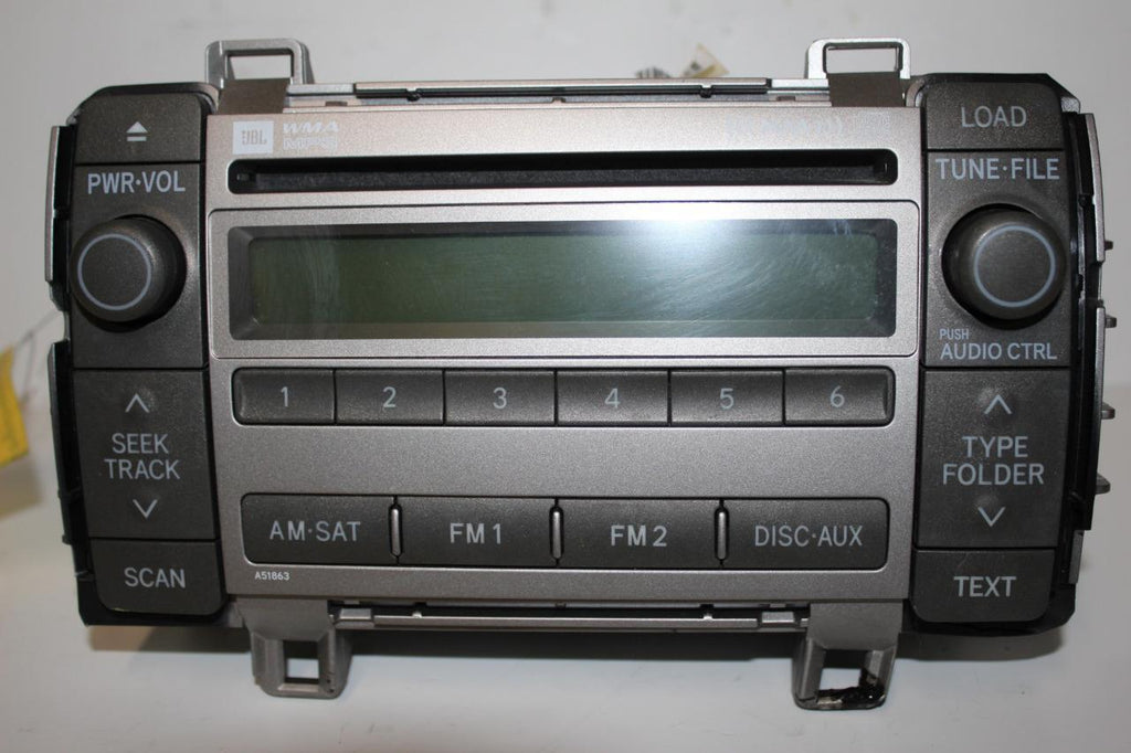 2007-2009 TOYOTA MATRIX A51863 JBL XM RADIO STEREO MP3 CD PLAYER 86120-02870