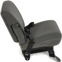 1999-2010 Ford F250 F350 Front Center Console Jump Seat W/ Cup Holder Gray - BIGGSMOTORING.COM