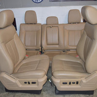 2009-2014 F-150 Crew Cab Front&Rear Seat Tan Leather Set Oem Powered Heat Cool