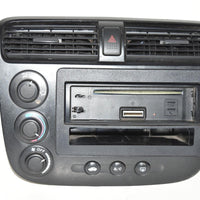 2001-2005  HONDA CIVIC RADIO DASH BEZEL CLIMATE CONTROL UNIT 77250-55A-A000-21 - BIGGSMOTORING.COM