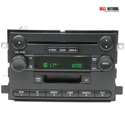 2004-2007 Ford F150 Radio Stereo Single Disc Cassette Cd Player 4L3T-18C868-FC - BIGGSMOTORING.COM