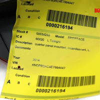 2011-2013 Kia Sportage Driver Left Side Rear Tail Light 34285