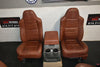 99-2010 FORD SD F250 F350 KING RANCH REAR LEATHER BUCKETS SEATS & CONSOLE WMOUNT