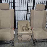 2007-2013 Toyota Tundra 40/20/40 Front Seats W/ Airbag Manual Tan Cloth Jumpseat