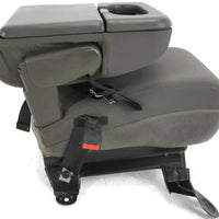 1999-2010 Ford F250 F350 Front Center Console Jump Seat W/ Cup Holder Gray - BIGGSMOTORING.COM