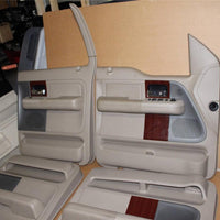 04-08 FORD F150 LARIAT CREW CAB DOOR PANELS SET W/ SWITCHES PANEL PARCHMNET TAN - BIGGSMOTORING.COM