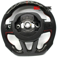 Fits Dodge Challenger Custom Carbon Fiber & Leather Flat Bottom Steering Wheel