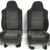 1999-2010 Ford F250 F350 Front Driver & Passenger Side Seats Gray Cloth - BIGGSMOTORING.COM