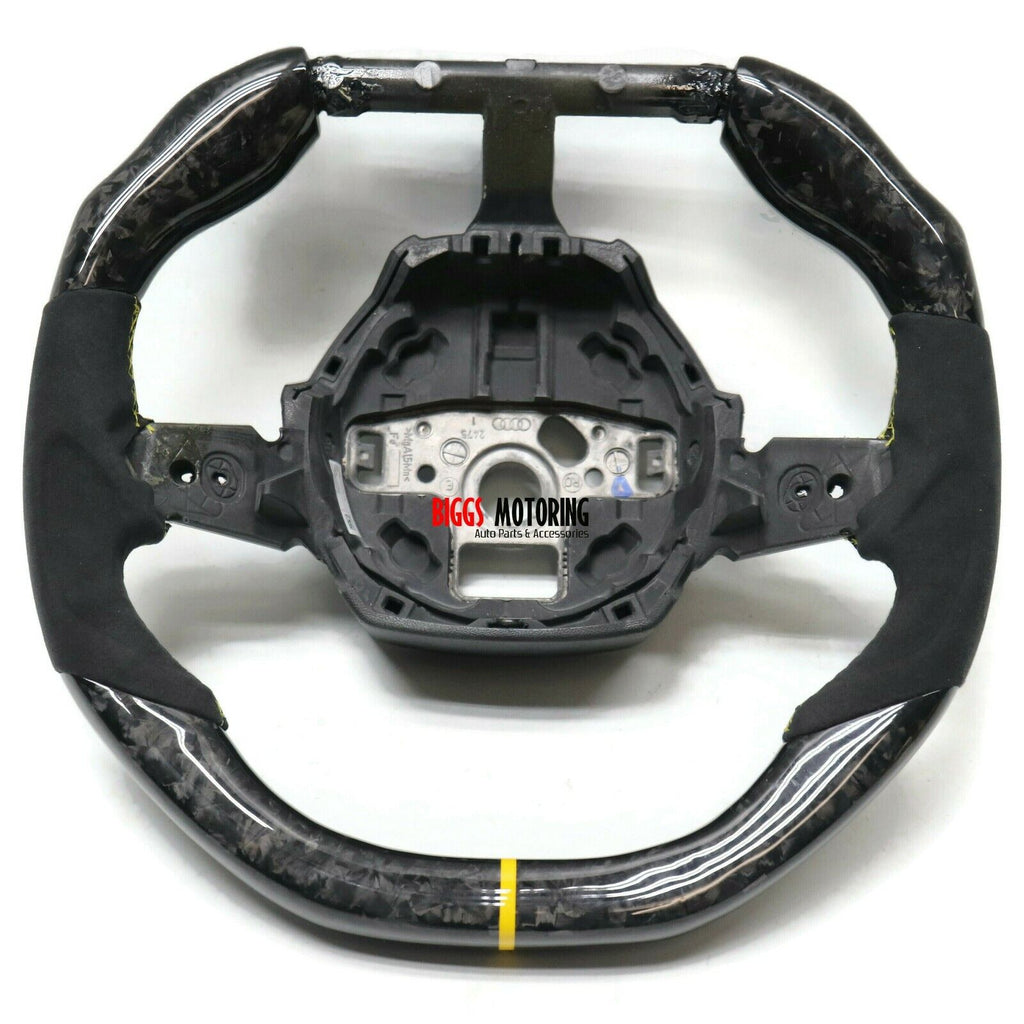 Fits 2016 Huracan Custom Carbon Fiber & Leather Flat Bottom Steering Wheel