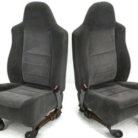 1999-2010 Ford F250 F350 Front Driver & Passenger Side Seats Gray Cloth - BIGGSMOTORING.COM