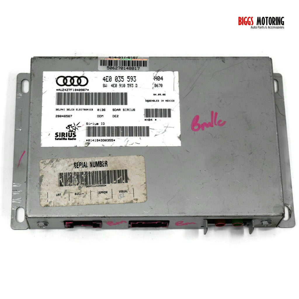 2004-2010 Audi A6 A8 Q7 Sirius Satellite Receiver Control Module 4E0 035 593 - BIGGSMOTORING.COM