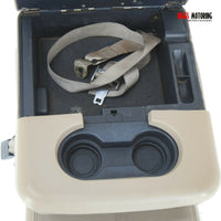 1999-2010 Ford F250 F350 Front Center Console Jump Seat W/ Cup Holder Tan - BIGGSMOTORING.COM