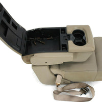 2004-2008  Ford F150  Front Center Console Jump Seat W/ Cup Holder Tan - BIGGSMOTORING.COM