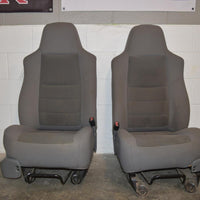 1999-2010 Ford F250 F350 Front Jump Seats Grey Cloth 05  - BIGGSMOTORING.COM