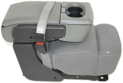 2004-2008  Ford F150  Front Center Console Jump Seat W/ Cup Holder Gray - BIGGSMOTORING.COM