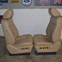 2009-2014 F-150 Crew Cab Front&Rear Seat Tan Leather Set Oem Powered Heat Cool