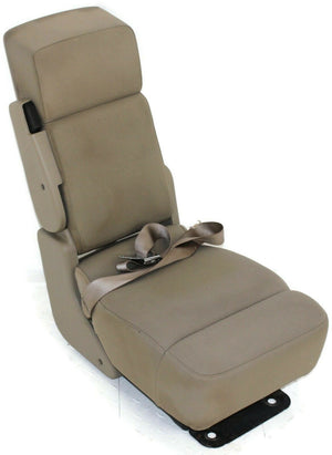 2004-2008  Ford F150  Front Center Console Jump Seat W/ Cup Holder Tan - BIGGSMOTORING.COM