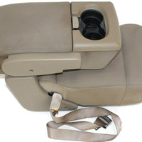 2004-2008  Ford F150  Front Center Console Jump Seat W/ Cup Holder Tan - BIGGSMOTORING.COM