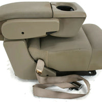 2004-2008  Ford F150  Front Center Console Jump Seat W/ Cup Holder Tan - BIGGSMOTORING.COM