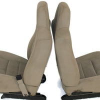 1999-2010 Ford F250 Passenger & Driver Side Front Seat Tan Cloth - BIGGSMOTORING.COM