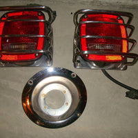 87-06 JEEP WRANGLER TAILLIGHTS W/ GUARD FREE CHROME GAS