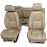 2007-2014 Chevy Tahoe Suburban Silverado Front & Rear OEM Seats | Tan Leather