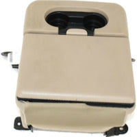 1999-2010 Ford F250 Center Console Jump Seat  W/ Storage  & Cup Holder Tan - BIGGSMOTORING.COM