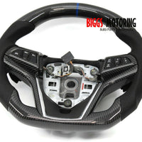 Fits 2014  Chevy Camaro Custom Carbon Fiber & Leather Flat Bottom Steering wheel