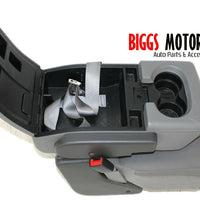 2004-2008  Ford F150 Center Console Jump Seat W/ Storage & Cup Holder Gray - BIGGSMOTORING.COM