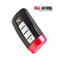 RED DRY CARBON FIBER KEY CASE FOR NISSAN GTR 370Z INFINITI Q60 G37 NS-0018-RED