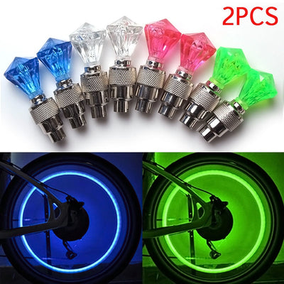 2pcs Cycling Tyre Tire Wheel Valve Flash Light Bicycle Motorcycle Bike Lamp Gainer CSL2017