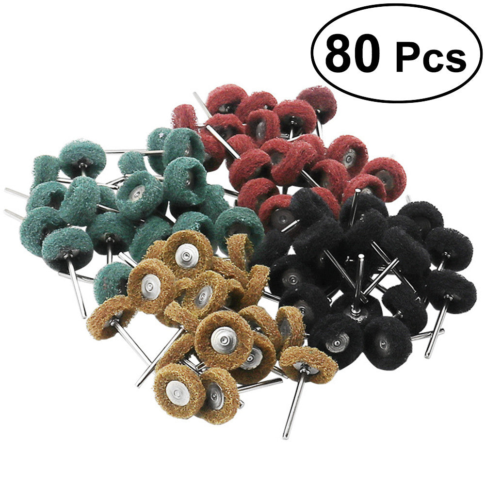 80 Pcs Wire Wheel Brush Set Polishing Wheels Abrasive Drill Accessory Kit for Dremel Rotary T